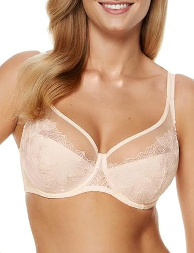 Gorteks Calma-B3 halb gepolsterter BH, Spitzen-BH, Comfort – 80D, Puderrosa