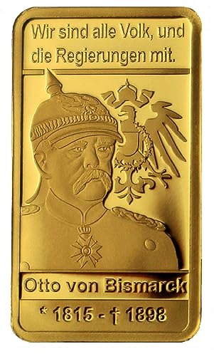 DEUTSCHER MÜNZEXPRESS 125.Todestag Otto von Bismarck | Feingoldbarren | Mehrwertsteuerfrei | Sicher in edler Kapsel verpackt | Mit Echtheitszertifikat