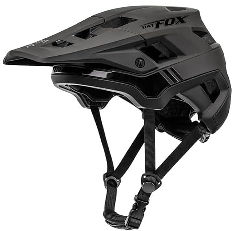 BATFOX Casco da bici, Casco da ciclismo leggero per MTB e bici da strada, casco traspirante con visiera, per adulti e ragazzi, per BMX, skateboard, pattinaggio a rotelle, Dirt Bike, taglia regolabile