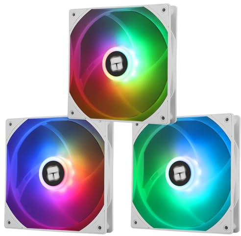 Thermalright TL-C14CW-S X3 CPU-fläkt 140 mm ARGB kylare, 4 stift PWM tyst datorfläkt med S-FDB-lager ingår, upp till 1500 RPM-fläkt, 3 förpackningar