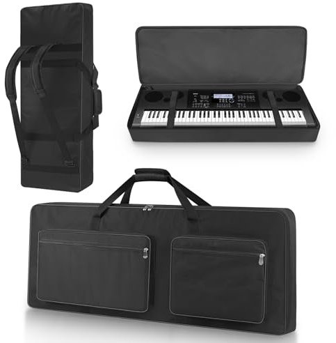 SUNDOY Sac de transport pour piano électrique 76 touches, clavier Oxford 600D avec rembourrage complet de 10 mm pour la protection, léger et durable pour les voyages, 120 x 15,5 x 48 cm