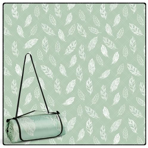DEWUR Picknickdecke wasserdicht waschbar, Stranddecke Sandfrei XXL Campingdecke Strandmatte isoliert mit wasserdichter Unterseite (Grün, 200 x 200 cm)