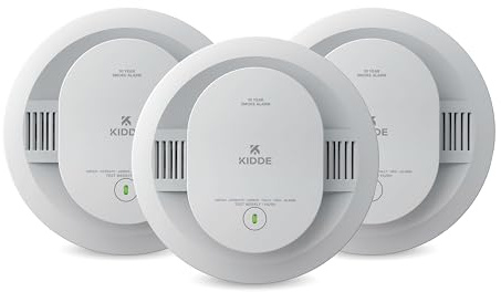 Kidde Smoke Detector, 10-Year Battery Powered, with LED Status Lights, 85 dB Alarm, 5-inches, 20SD10, 3 Pack