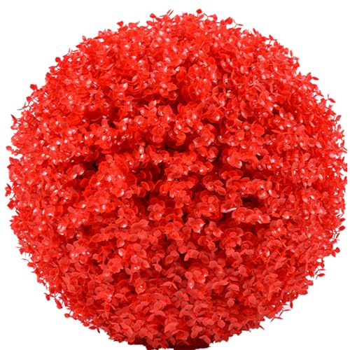 Palla Topiaria Appesa Artificiale 20 Cm, Palle Topiarie Artificiali All'aperto, Palle di Bosso Finto, Palla di Bosso Finto Decorazione della Parete per Interni Esterni Giardino Balcone, F, 35cm