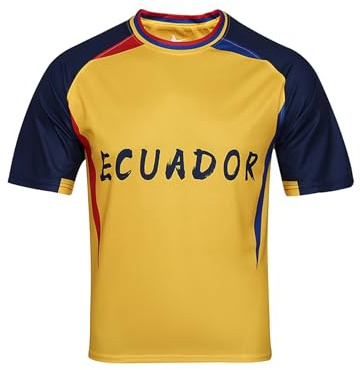 2026Ecuador Fotbollströja Herr Gul Mörkblå Retro fotbollströja Sydamerikansk Fan Sports Wear(XXL)