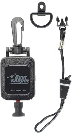 Gear Keeper CB Radio Microphone Keeper - Retractable Mic Holder With Heavy Duty Snap Clip Mount for Truck Radio - CB Radio Accessories With Lanyard & Mounting Hardware - Made in USA (Black)