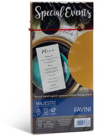 FAVINI A57H154 Special Events 10 buste colore Oro Perlescente e Metallizzato 120 gr formato 11x22 cm Made in Italy