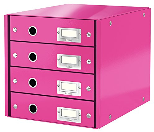 Leitz, Schubladenbox, Pink, 4 Schubladen, A4, Click & Store, 60490023