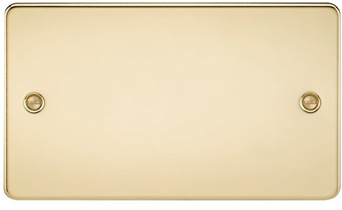 Piastra copripresa piatta per scatola a 2 moduli, in ottone spazzolato, Knightsbridge FPAV8360BB