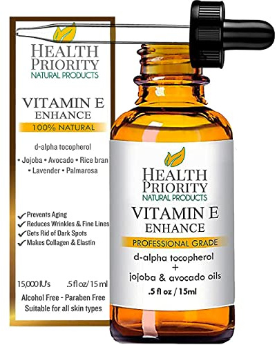 100 % naturlig och ekologisk E-vitamin för ditt ansikte och hud – 15 000/30 000 IU – minskar rynkor och bleknar mörka fläckar. Väsentliga droppar är lättare än salva. Raw vit E-extrakt solros