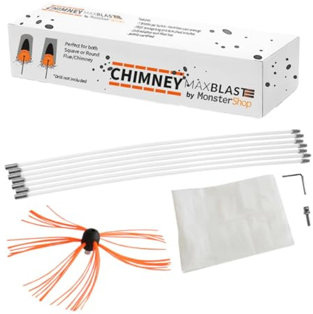 Chimney sopare rengöringssats borrdriven roterande rengöringsborste sopborste 9 m öppen spis träbrännare rökgjning förstärkt nylon flexibla stavar gratis dammark gratis förvaringsväska