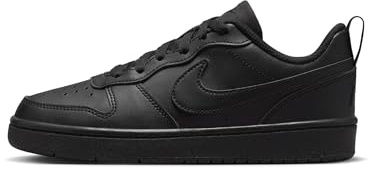 NIKE Unisex Kids Court Borough Low Recraft Sneaker, Black, 4 UK