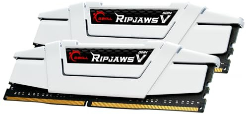 G.SKILL Ripjaws V-Serie DDR4 RAM 32 GB (2 x 16 GB) 3600MT/s CL18-22-22-42 1,35 V Desktop Computer Arbeitsspeicher UDIMM – Weiß (F4-3600C18D-32GVW)