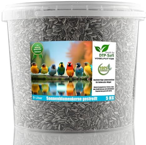 5 kg de graines de tournesol rayées - Nourriture pour oiseaux sauvages - Tournesols dans un seau (5 kg)