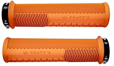 Peaty's Monarch Grips - Knurl Bike Grips, Ergonomic Handlebar Grip for Precision Control, Supportive Thumb Pad & Finger Bars, Durable BMX, Ebike & Mountain Bike Grip - Thin 30-32mm, Orange