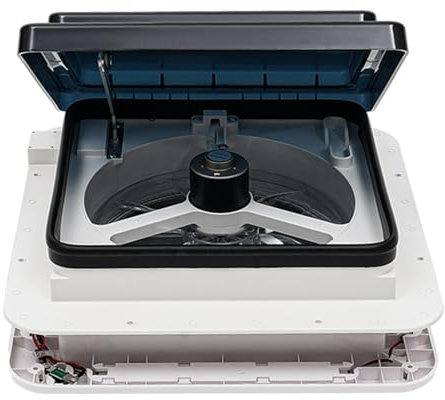 Brride Wohnmobil-Dachlüfter Ventilator Turbo Kit mit LED, Wohnwagen Wohnmobil Dachfenster Schalldichte Dachluke Leiser Lüfter, RV Wohnwagen Entlüftung Dachhaube Auspuff Dachluke