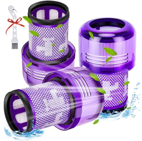 3 Stück Dyson Filter, Dyson v12 Filter mit Reinigungsbürste, Ersetzen Sie#971517-01