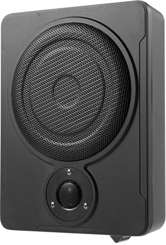 MEELRYD Caisson de basses fin de 8 300 W - Amplificateur de puissance sous siège - Sous-système avec amplificateur intégré - Entrée haut / bas et contrôle du volume - Pour voiture, camion
