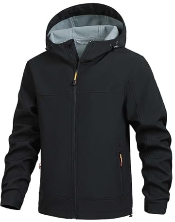 Veste polaire pour homme - Manteau softshell - Coupe-vent - Thermique - Chaud - Pour l'hiver - Sports nautiques - Randonnée - Trekking - Avec, Noir , XL
