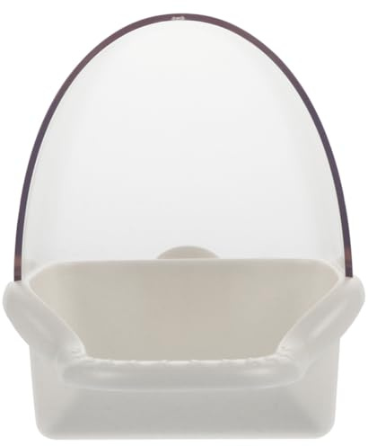 ifundom Hanging Bird Bath Feeder Bowl for Garden Outdoor Use, Large Ivory Plastic Parakeet and Parrot Water Feeding Accessory for Birdcage Bathing