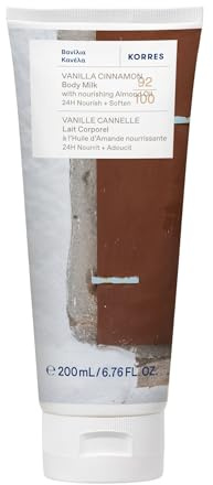 KORRES Vanilla Cinnamon Body Milk, Hydrating Lotion, 6.76 Fl Oz