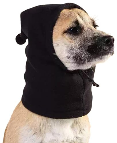 HhBdy Paraorecchie Cane, Copri Orecchie per Cani Caldo Cappello Invernale per Cani Regolabile Cappello Cane Lavabile Scaldacollo e Orecchie Domestici Nero per Caldo Silenzioso e Rilassante (L)