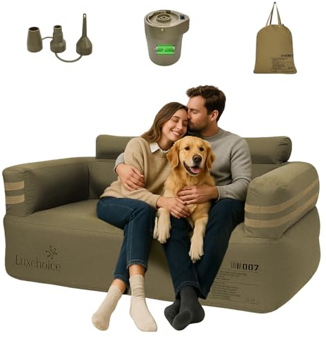 Luxchoice Inflatable Sofa Camping Blow up Sofa with USB Pump 300KG Max