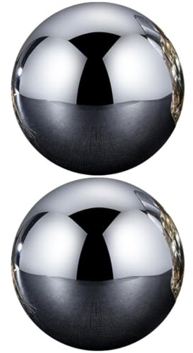 Angoily Piedras de Hielo de Acero Inoxidable 304, Bola Redonda de 38 Mm, Set de 2 Cubitos Metálicos Reutilizables para Vino, Whisky y Bebidas en Hogar, Accesorio Práctico y Duradero