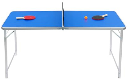Bordtennisbord utomhus | bordtennisbord utomhus vikbar | hopfällbart bordtennisbord | aluminiumlegering | bärbar & vikbar (59,84 tum) | Med nät och tillbehör | För inomhus/utomhus