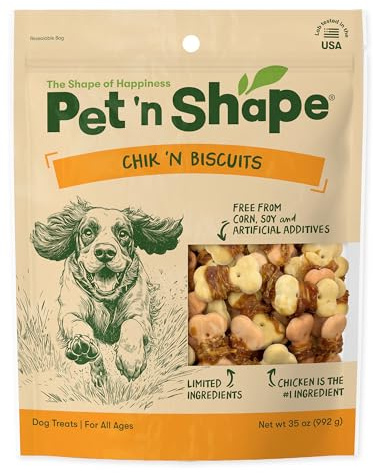 Pet 'n Shape Chik 'n Wrapped Biscuits – Natural Chicken Wrapped Dog Treats - 35 Ounce