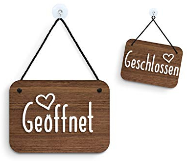 Signs | Shabby Chic Decor - Geöffnet/Geschlossen Türschild [OC24] - Geöffnet/Geschlossen Doppelseitig hängende Türplatte - Window Sign for Bar, Pubs, Restaurants and Shops