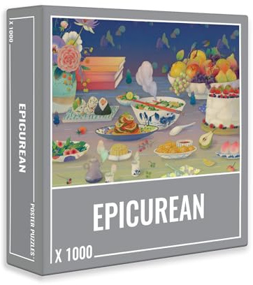 Cloudberries Epicurean Puzzle, Puzzles de 1000 pièces sur Le thème de la Nourriture pour Adultes, Puzzle de Fruits 1000 pièces aux Couleurs Bleu, Jaune et Rose oniriques