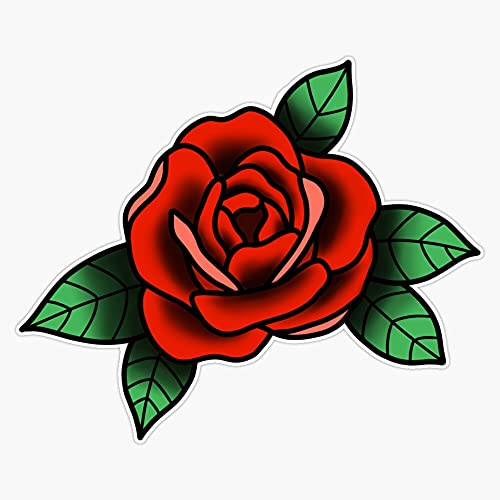 Traditional Tattoo-Style Rose Vinyl Waterproof Sticker Decal Car Laptop Wall Window Bumper Sticker 5
