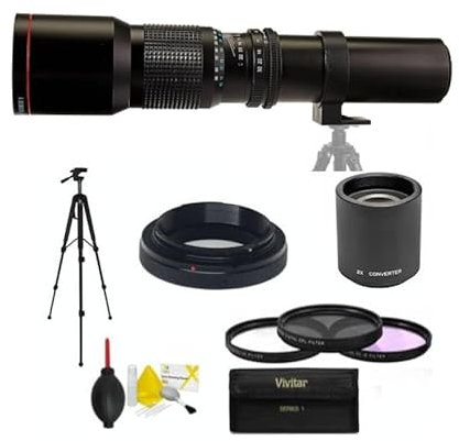 HD 32K 500MM 1000MM TELEPHOTO Zoom Lens for Canon EOS Rebel T100 DSLR Camera
