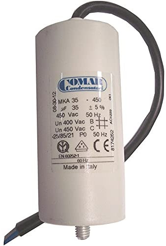 Condensateur moteur 35 uF 450 VAC- pour pompes de piscine, compresseur, nettoyeur haute pression, etc..dim 45 X 94 mm - garantie 1 AN -