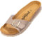 Palado Pantoletten Damen Malta Matt – gefertigt in Spanien – Veloursleder-Decksohle – matte Oberfläche – Weichfußbett für besten Komfort Beige UK4,5 - EU37