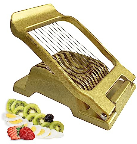 Cortador de huevos para huevos duros resistente, cortador de huevos para frutas blandas, hongos, dorado