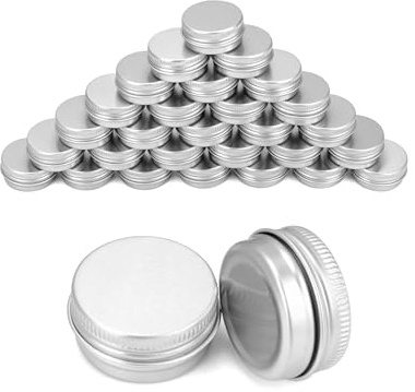 QWORK® 30 Stück Aluminium Cremedose mit Deckel, Rund Leer Döschen für Creme Lotion Schmuck Sortieren (15ml)