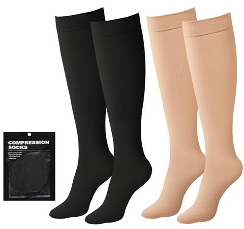 Evolyline 2 Paar Medizinische Kompressionsstrümpfe Damen Herren 20-30 mmHg