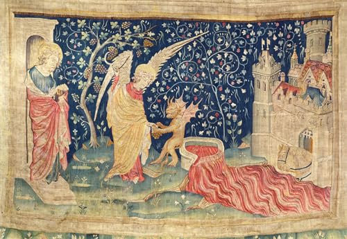 PMEFGJDPE Célèbre Affiche Artistique Images Peintures Sang coulant du grand pressoir de la colère de Dieu par Nicolas Bataille Animaux Art Posters Pour la Décoration Murale 60x90cm