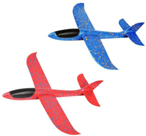 TC Toys Jumbo Foam Gliders - 48cm Assorted Colours - Lightweight Outdoor Flying Toys, Foam Airplane (2 Pack)