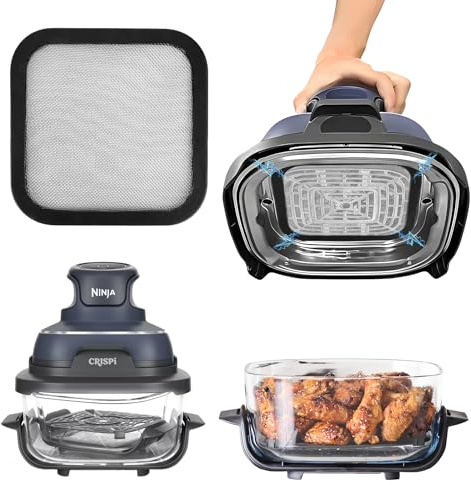 Magnetico Paraspruzzi Accessori per Ninja CRISPi Friggitrice ad Aria Portatile, 3.8L, 4 in 1FN101EUGY, Riutilizzabili Silicone Paraschizzi per Ninja Crispy Airfryer, Impedisce Gli Schizzi di Grasso