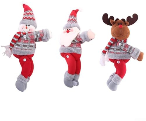 Juego de 3 alzapaños de cortina de felpa de Papá Noel, decoración de ventana de Navidad, tela suave, detalles festivos, estilo caprichoso, ligero, fácil de colgar para el hogar, sala de estar, seguro