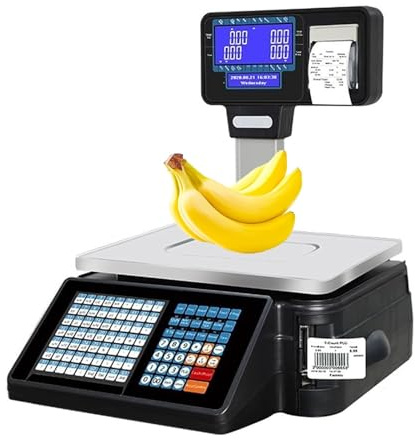 Digital Counting Scale with Thermal Label Printer, Pole Display, and Price Computing for Supermarket Inventory Management
