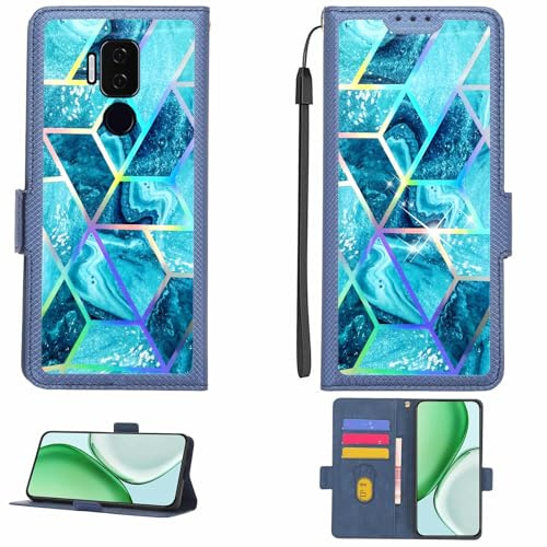 Aroepurt fodral kompatibelt med Cricket Influence telefonfodral flipskydd [med härdat glas skärmskydd] [RFID-blockering] [färgglatt reflekterat ljus] LPT-LS
