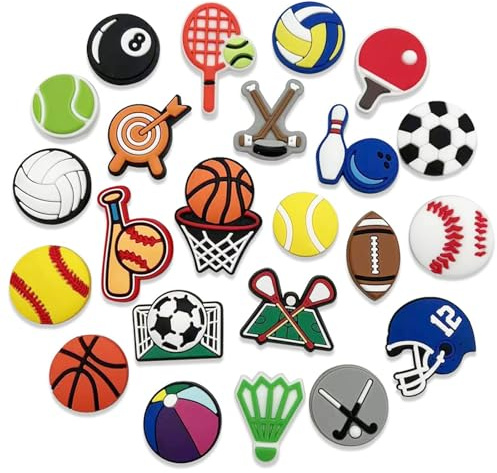 PANYI 23 pezzi Decorazioni per Scarpe Croc Charm Ciondoli Scarpe PVC Charm per Croc Bambino Forma Diversa Charms PVC Accessori Decorativi Spille per Scarpe (Collezione Sport)