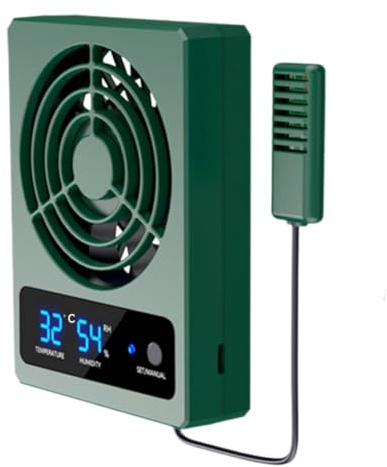 Pomoflexi Reptile Ventilation Fan with Humidity Sensor and High-Temp Alarm for Reptile Enclosure and Terrarium, Suitable for Humid Environments, Rainforest and Ecological Tanks ℃