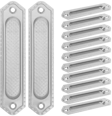TOMETURE 20 tiradores empotrados para puertas de armarios, tiradores invisibles de acero inoxidable para cajones, empotrados para puertas corredizas, herrajes de carpintería grandes.