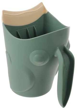 Beaupretty Vaso para Lavar el Cabello Infantil de Pp con Boca Inclinada y Vertedor Curvado, Color Verde, Evita Reflujo y Molestias de Agua, Adecuado para Bebés y Mayores de 2 Años Durante