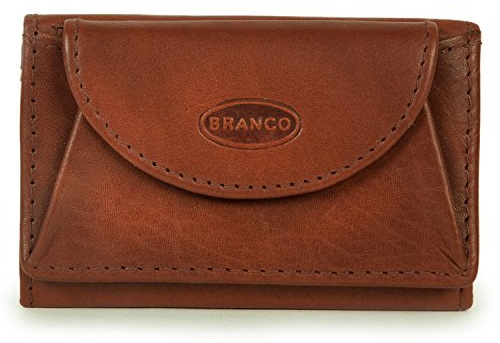 Branco 105, Kleine Geldbörse / Mini Portemonnaie Größe XS aus Leder, für Damen und Herren, Braun